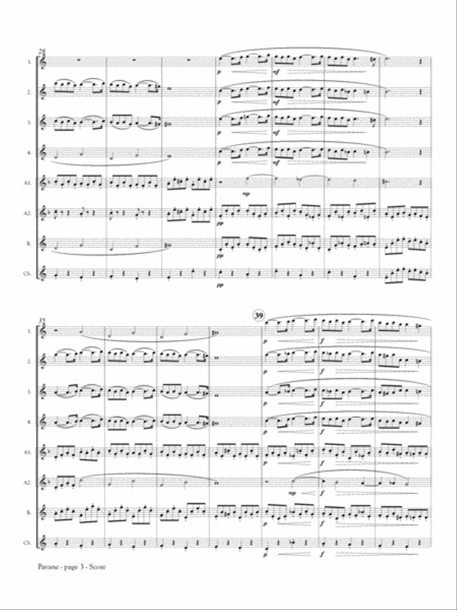 Pavane for Flute Orchestra Flute Choir scores gallery preview page 4