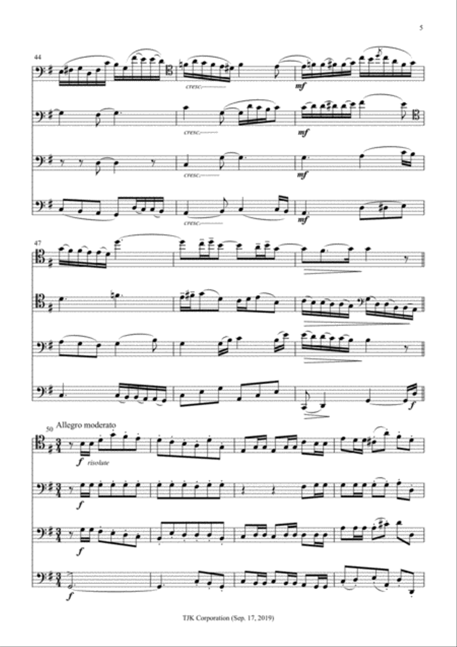 Theme and Variations, Opus 28. Score. String Quartet scores gallery preview page 5
