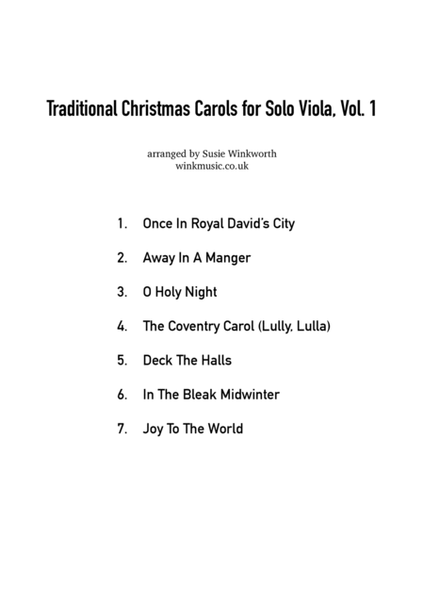 Traditional Christmas Carols for solo viola, Book 1 image number null