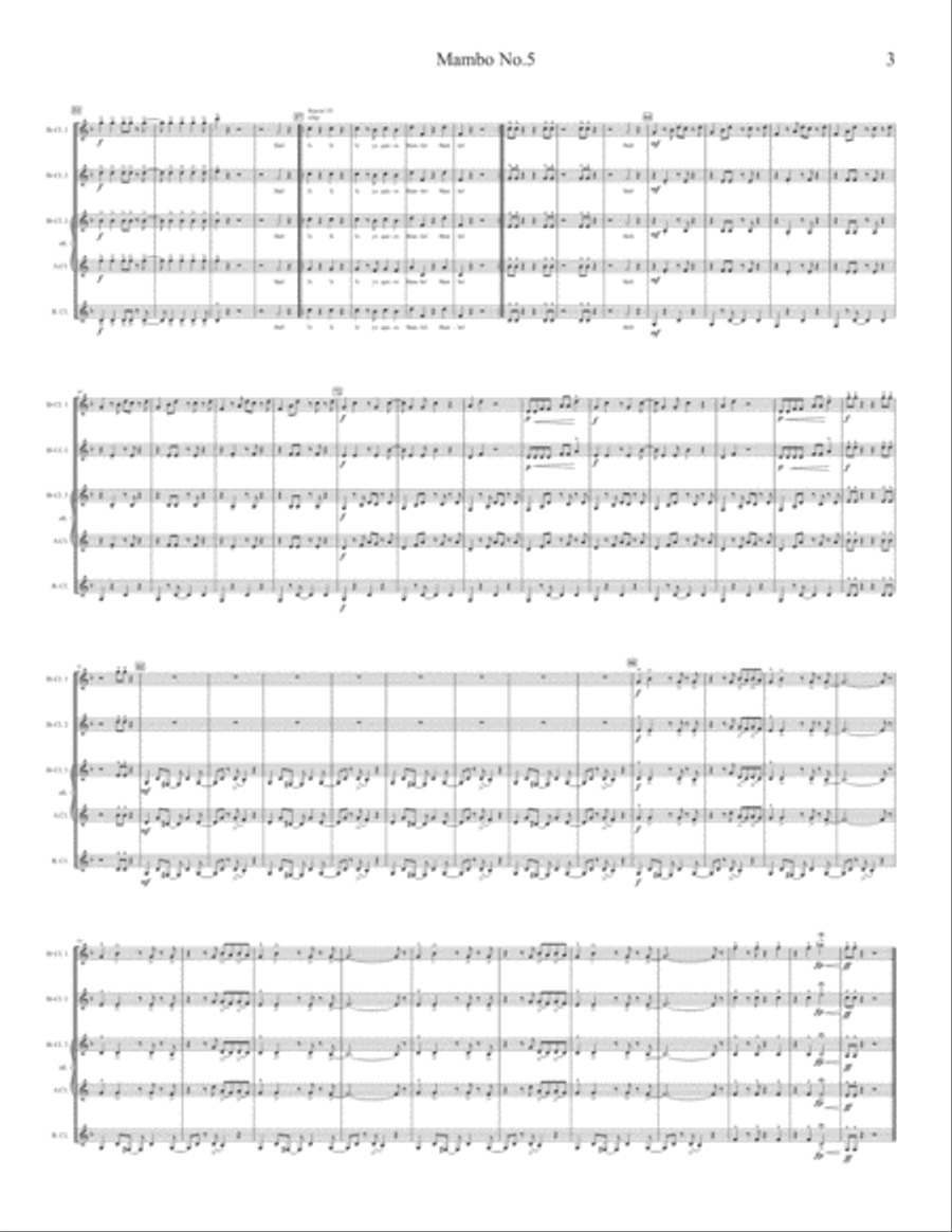 Mambo #5 Mambo #5 Clarinet Quartet scores gallery preview page 3