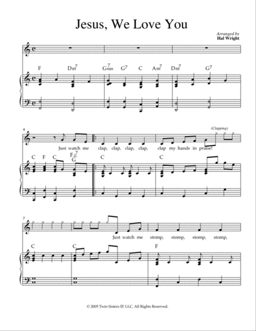 Jesus, We Love You Jesus, We Love You Voice scores gallery preview page 1