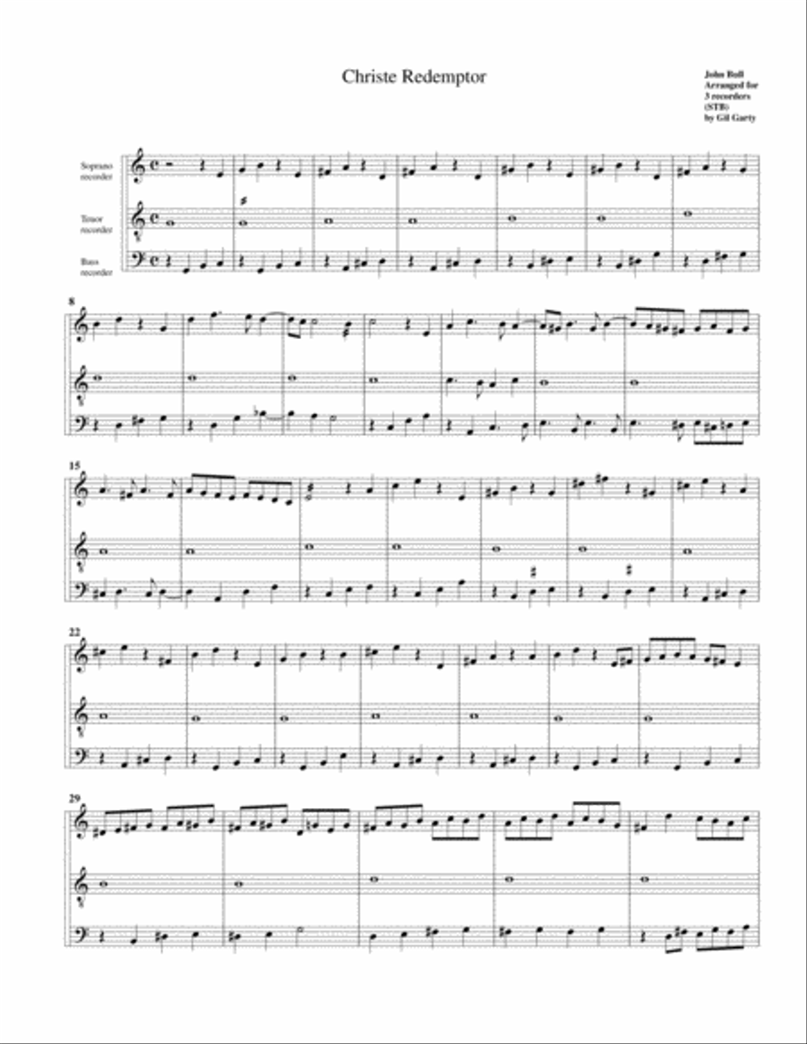 Christe Redemptor (arrangement for 3 recorders) Recorder scores gallery preview page 1