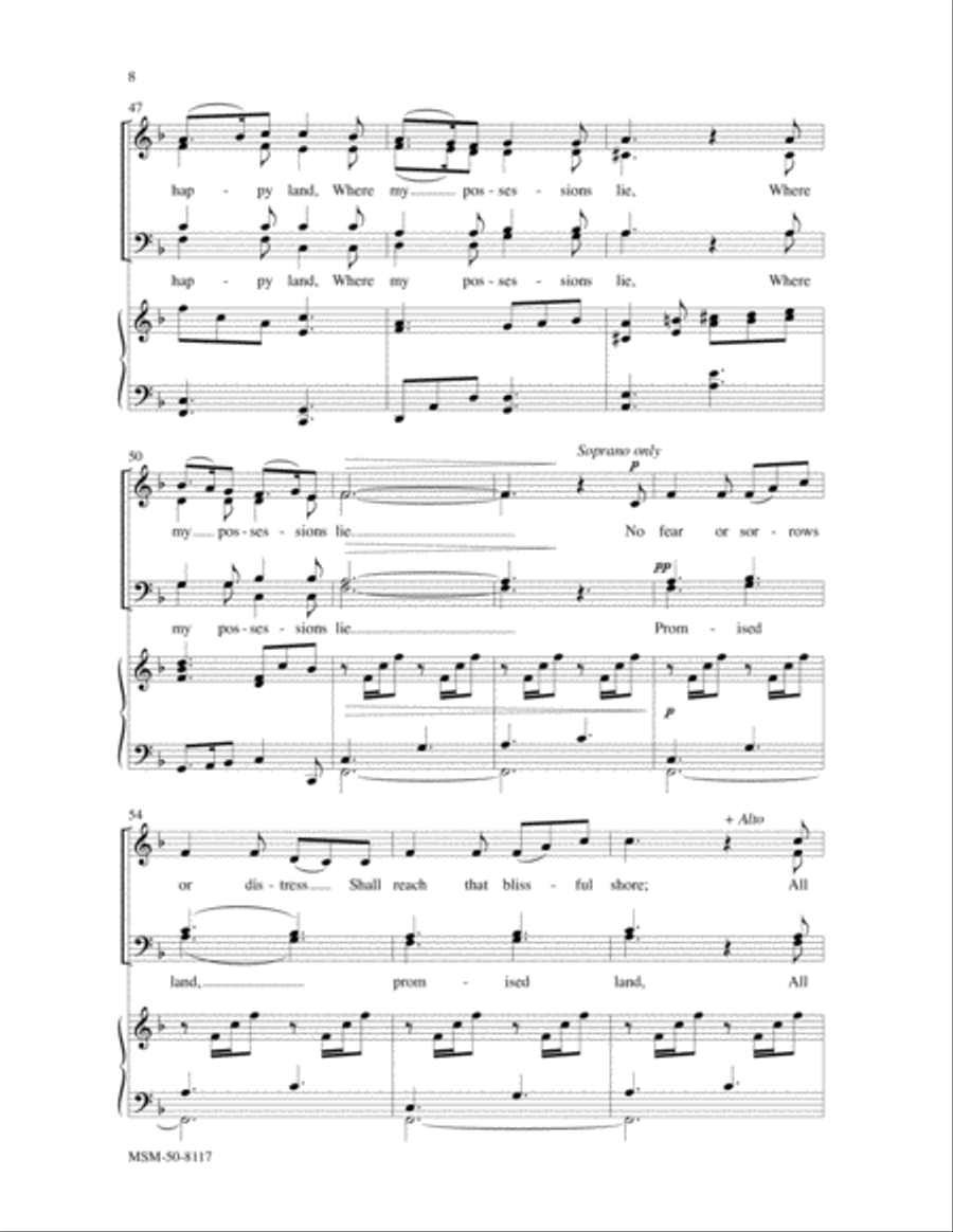 On Jordan's Stormy Banks I Stand 4-Part scores gallery preview page 5