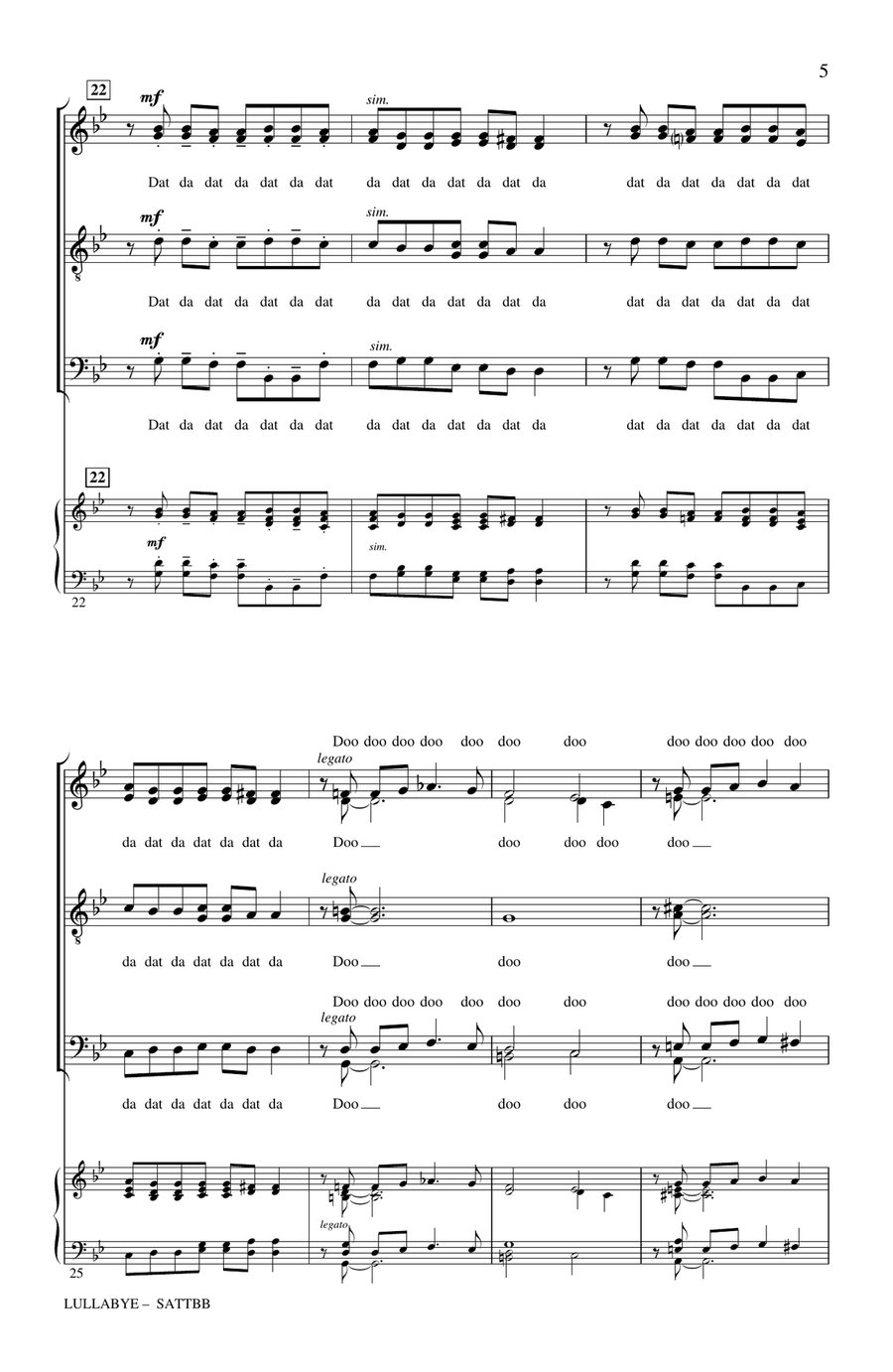 Lullabye (Goodnight, My Angel) (arr. Philip Lawson) Choir scores gallery preview page 4