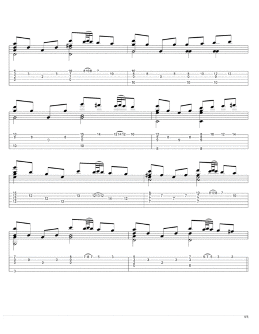 Minuet in G from Anna Magdalena's Notebook Acoustic Guitar scores gallery preview page 4