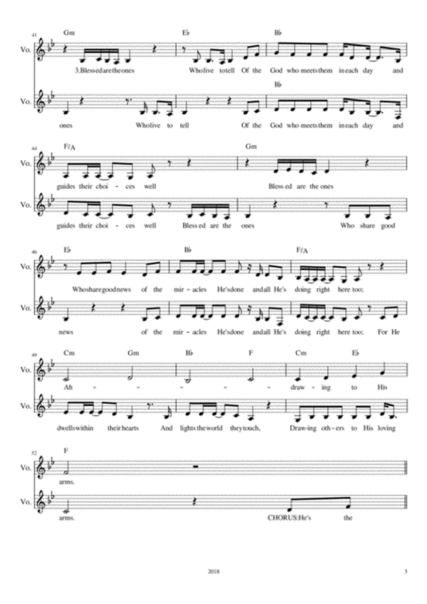 Blessed are the Ones - alto/baritone vocal duet (lead sheet) image number null