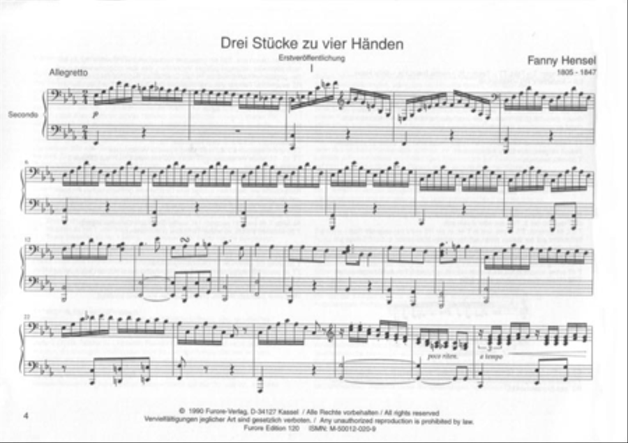 Drei Stucke zu vier Handen/Three character pieces Harpsichord scores gallery preview page 2