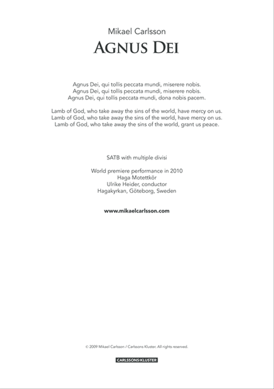 Agnus Dei 4-Part scores gallery preview page 3