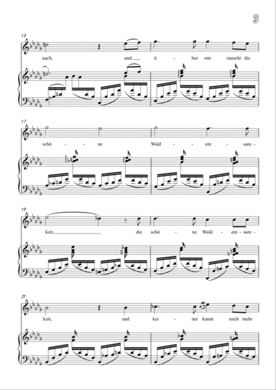 Schumann-In der Fremde in b♭ minor Voice scores gallery preview page 4