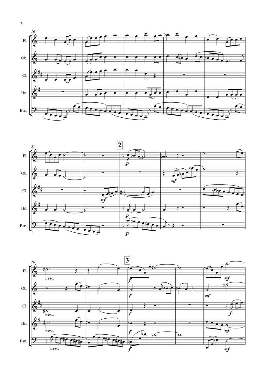 Holst: Brook Green Suite (Complete): 3 mvts. I. Prelude II. Air III. Dance - wind quintet Woodwind Quintet scores gallery preview page 2