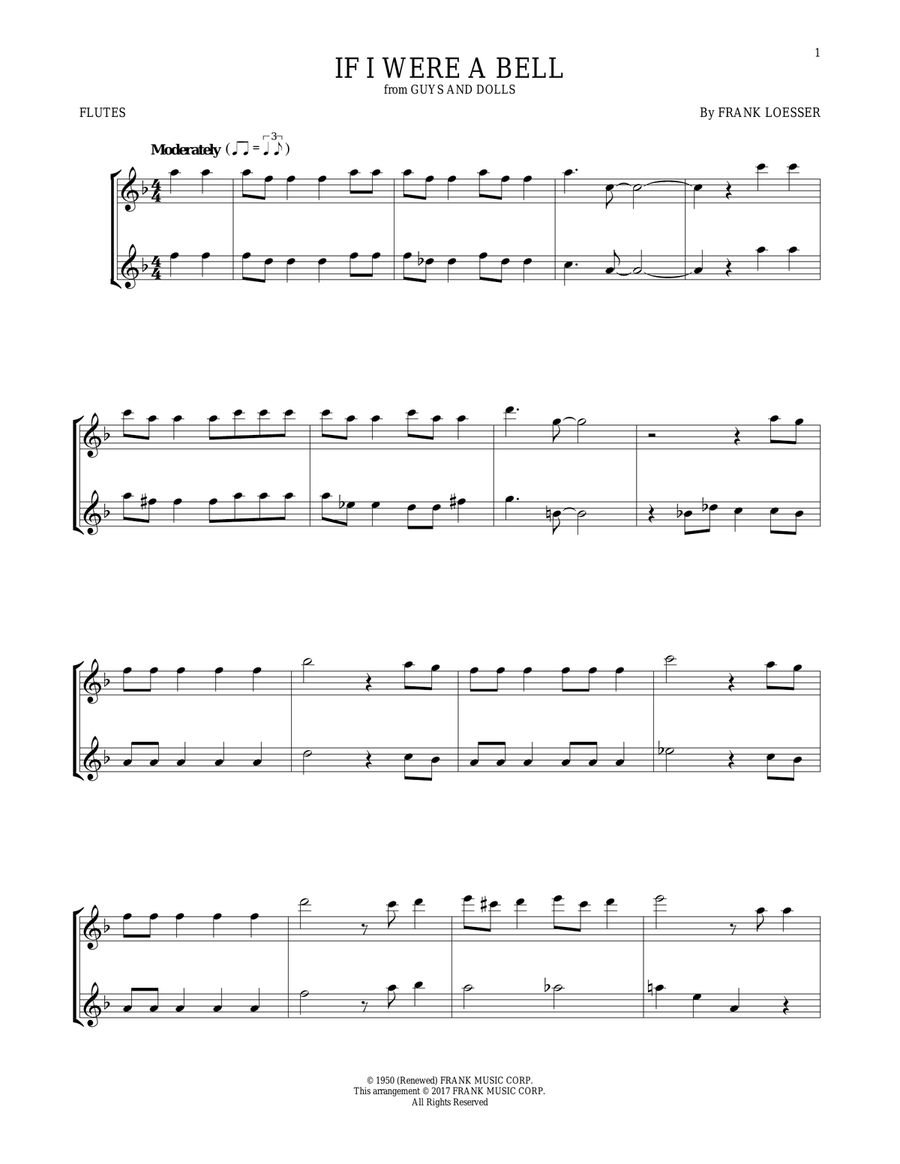 If I Were A Bell Flute Duet scores gallery preview page 1