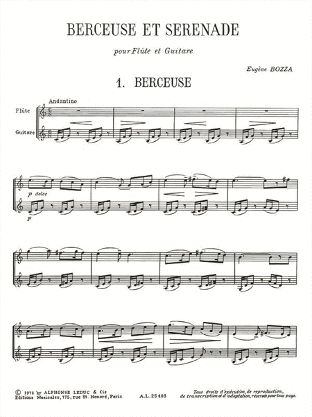 Berceuse Et Serenade (flute & Guitar)