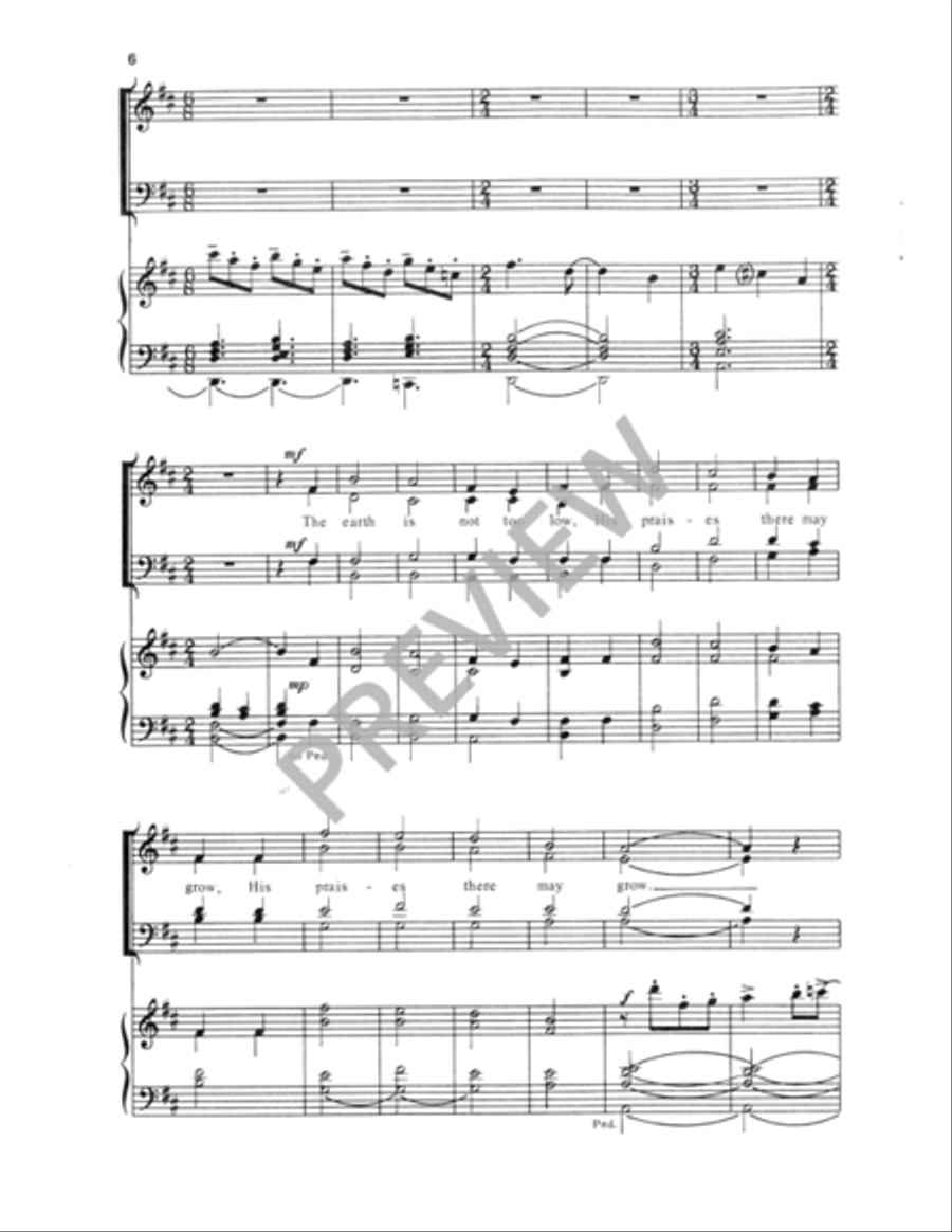 Let All the World in Every Corner Sing 4-Part scores gallery preview page 7