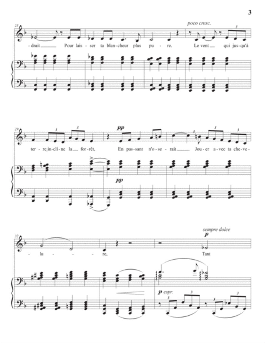 SAINT-SAËNS: Aimons-nous (transposed to F major) Voice scores gallery preview page 4