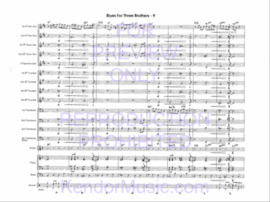 Blues For Three Brothers Jazz Ensemble scores gallery preview page 11