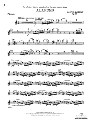 Alarums, Op. 27: Piccolo