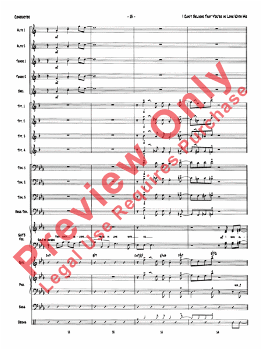 I Can't Believe That You're in Love with Me (score only) Jazz Ensemble scores gallery preview page 16