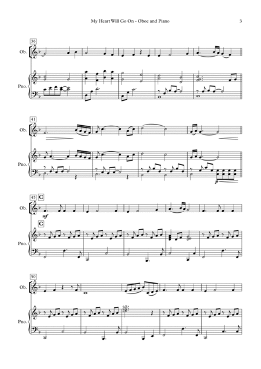 My Heart Will Go On (love Theme From 'titanic') Piano scores gallery preview page 3