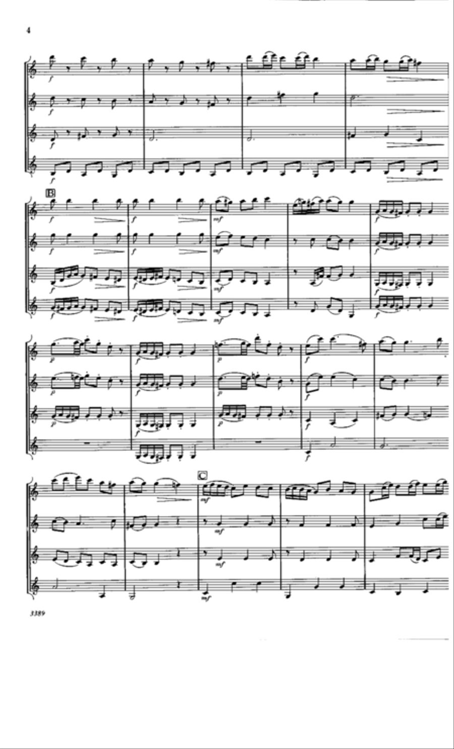 Polonaise and Finale Polonaise and Finale Clarinet Quartet scores gallery preview page 3