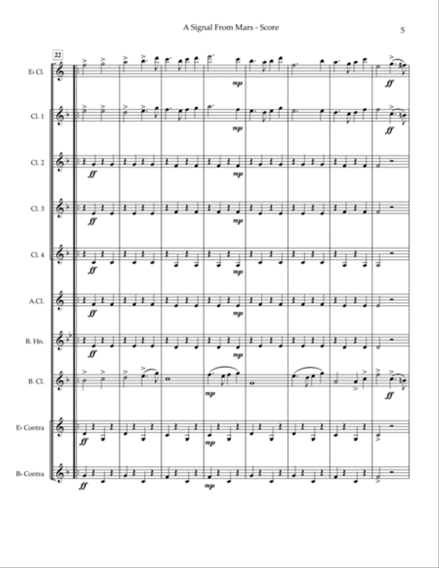 A Signal From Mars: March and Two-Step Clarinet Choir scores gallery preview page 6