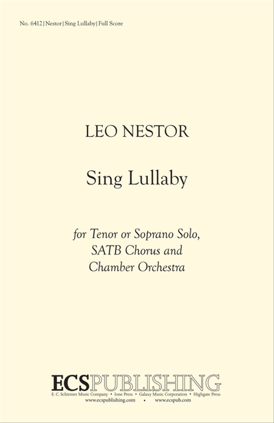Sing Lullaby (Orchestral Version Score) Choir scores gallery preview page 1