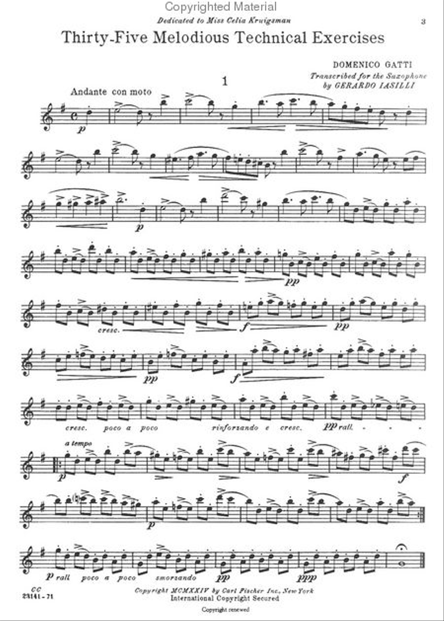 Thirty Five Melodious Technical Exercises Saxophone scores gallery preview page 2