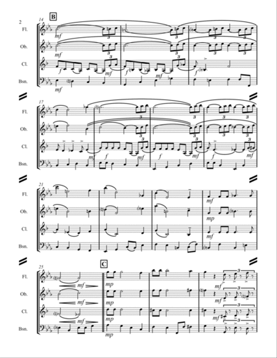 Moonlight Serenade Woodwind Quartet scores gallery preview page 3