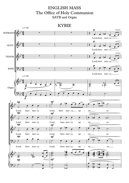 English Mass (Communion Service) - SATB and Organ image number null