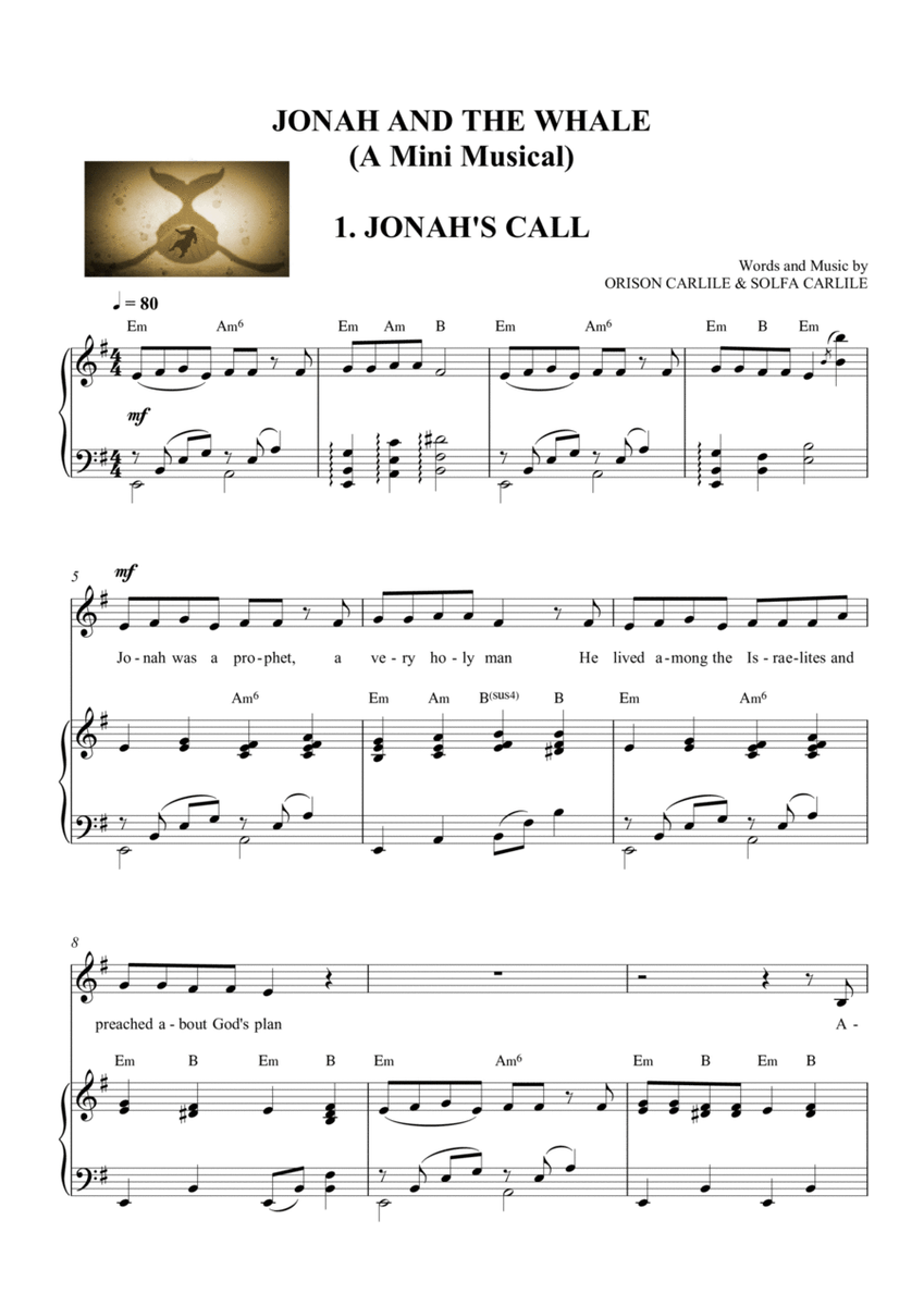 Jonah and the Whale (A Mini Children's Musical) - Script and Score image number null