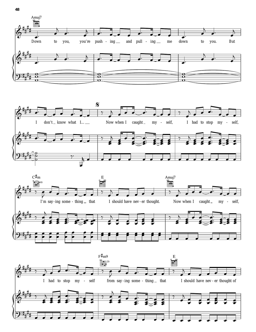 I Caught Myself Piano, Vocal, Guitar scores gallery preview page 2