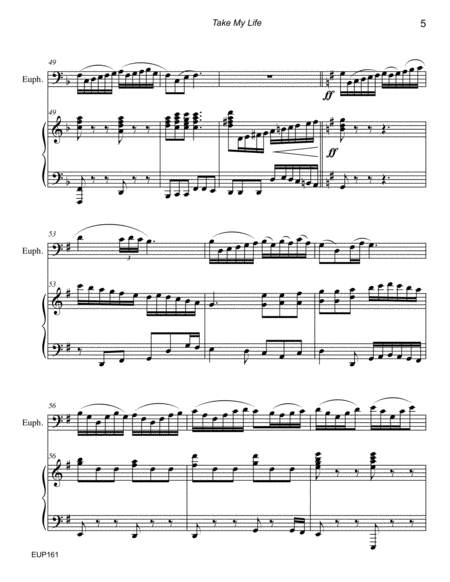 TAKE MY LIFE AND LET IT BE - EUPHONIUM SOLO (Trombone/Baritone TC) with Piano image number null