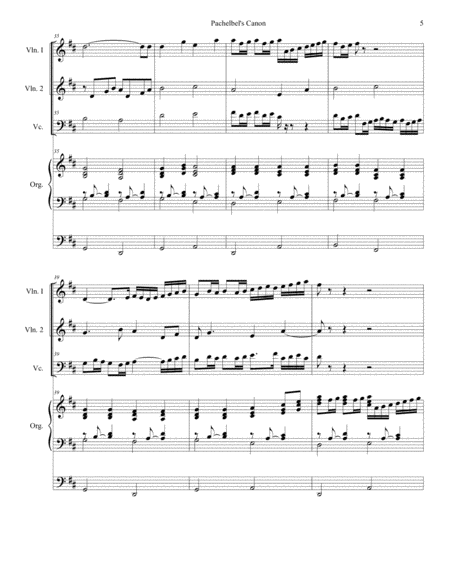 Pachelbel's Canon (Wedding Arrangement: for String Trio - Organ Accompaniment) image number null