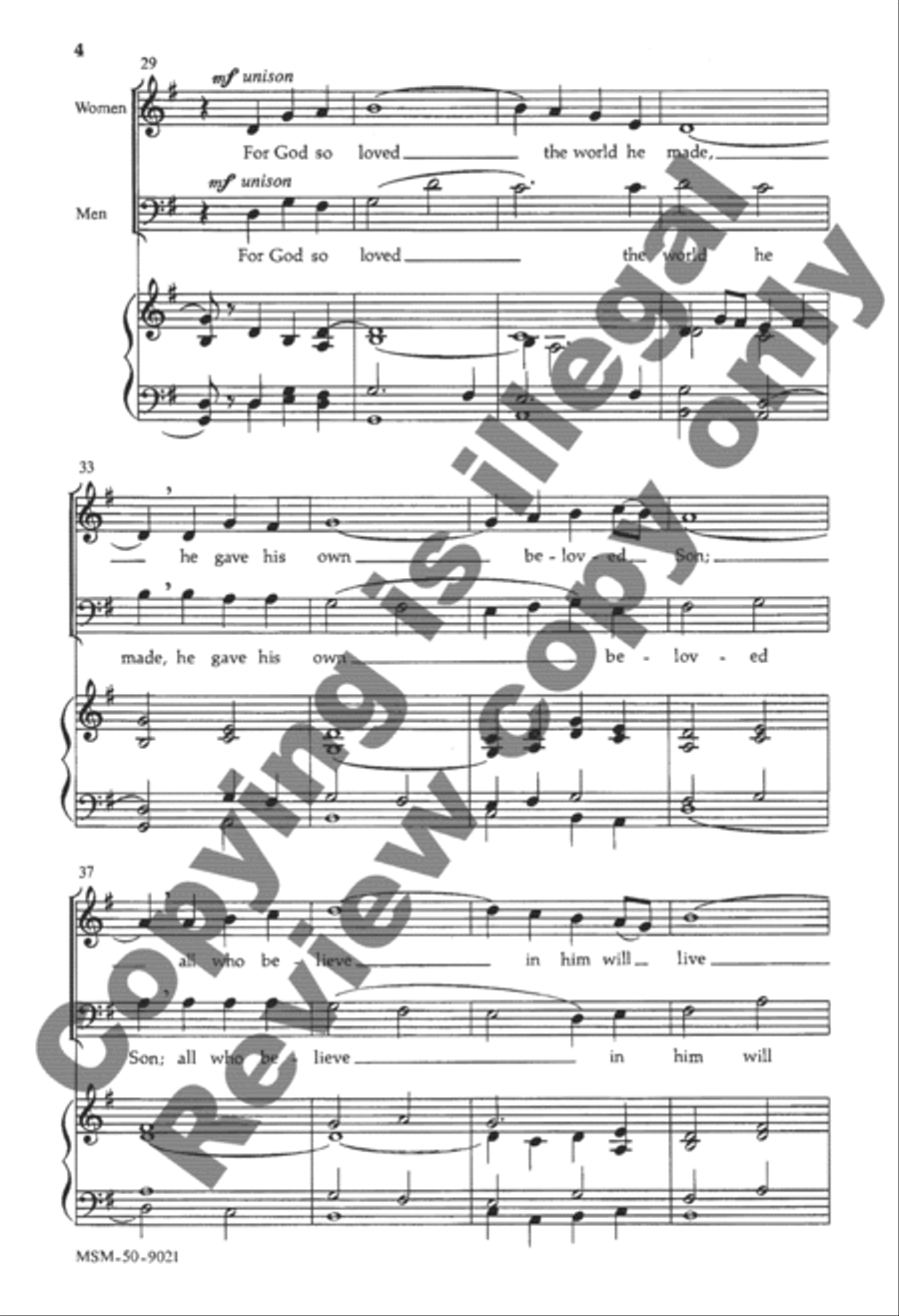 For God So Loved the World 4-Part scores gallery preview page 3