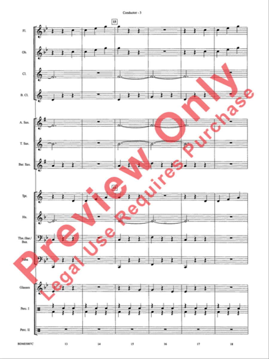 Waltz for Band and Water Glasses (with Apologies to Johann Strauss) Concert Band scores gallery preview page 6