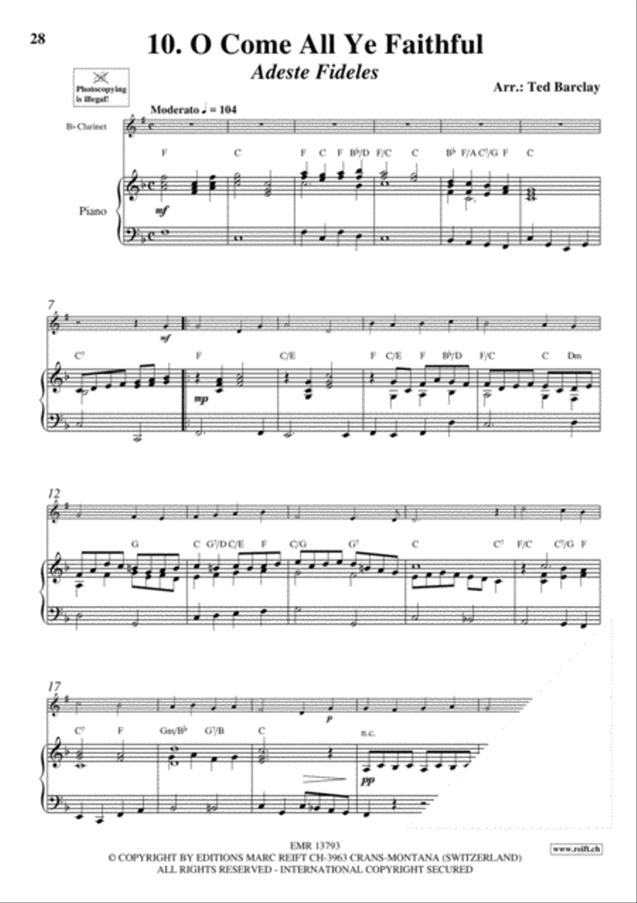 10 Easy Christmas Solos Clarinet Solo scores gallery preview page 12
