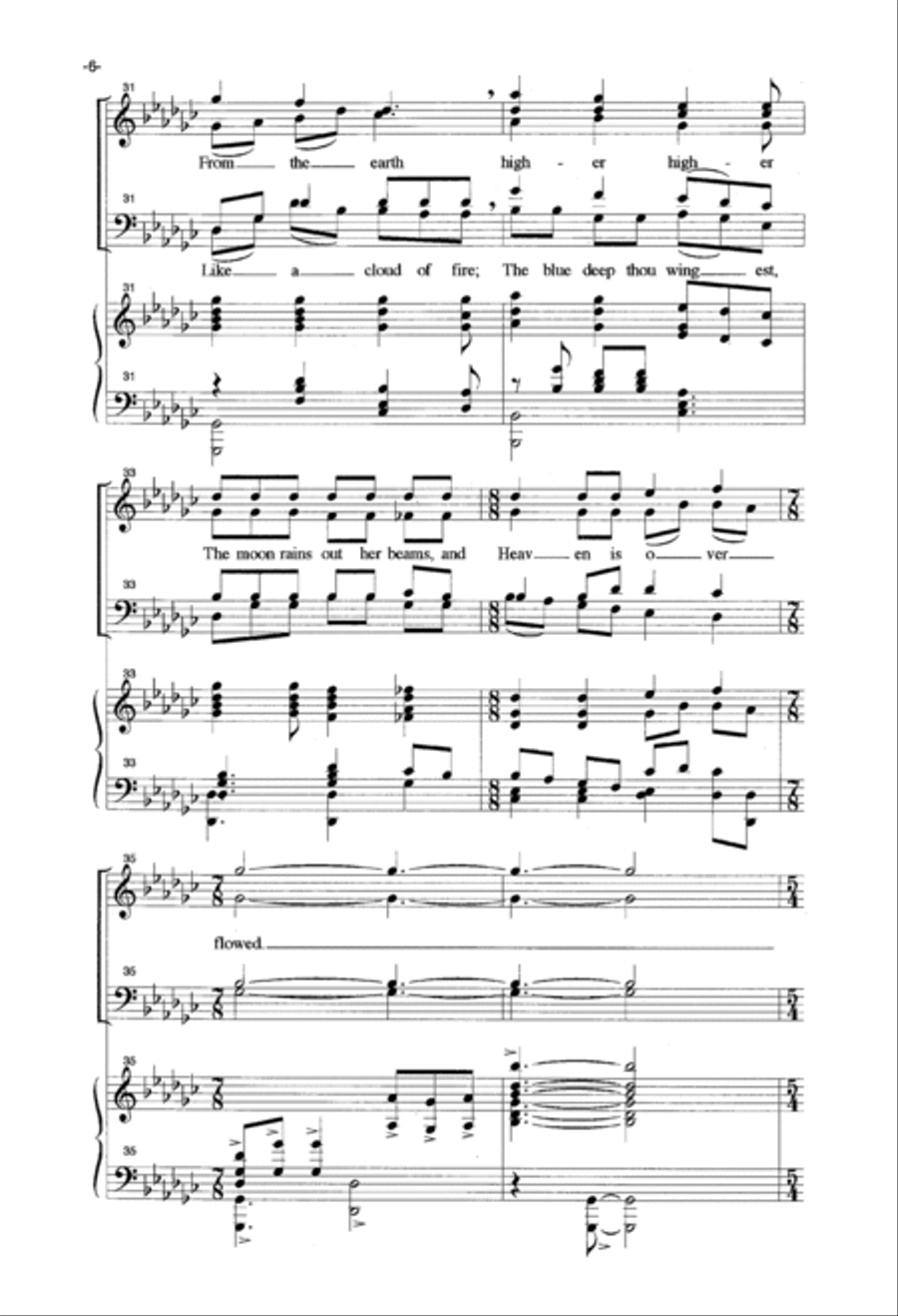 Hail To Thee, Blithe Spirit 4-Part scores gallery preview page 6