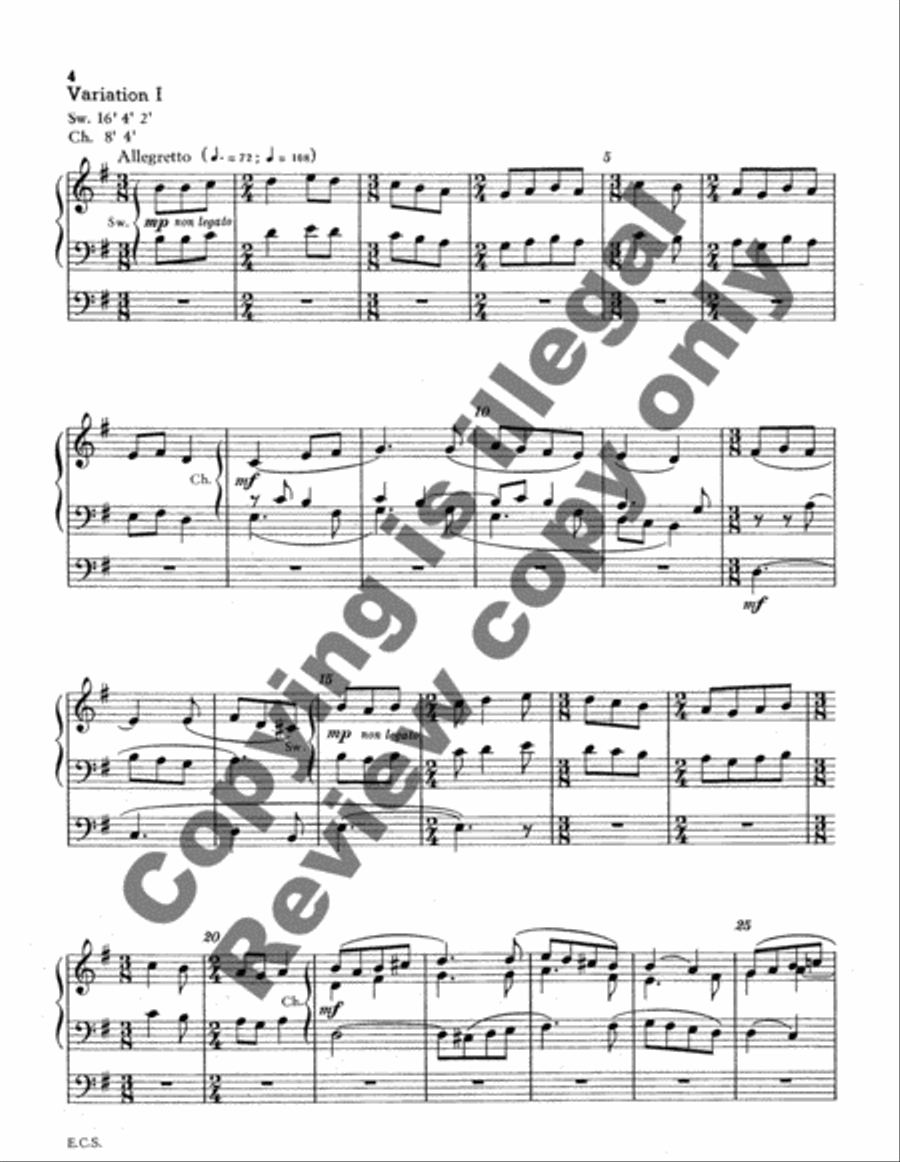 Partita on Baruch Haba Partita on Baruch Haba Organ scores gallery preview page 4