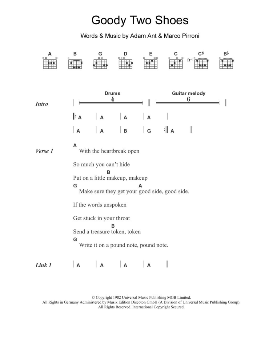 Goody Two Shoes Acoustic Guitar scores gallery preview page 1