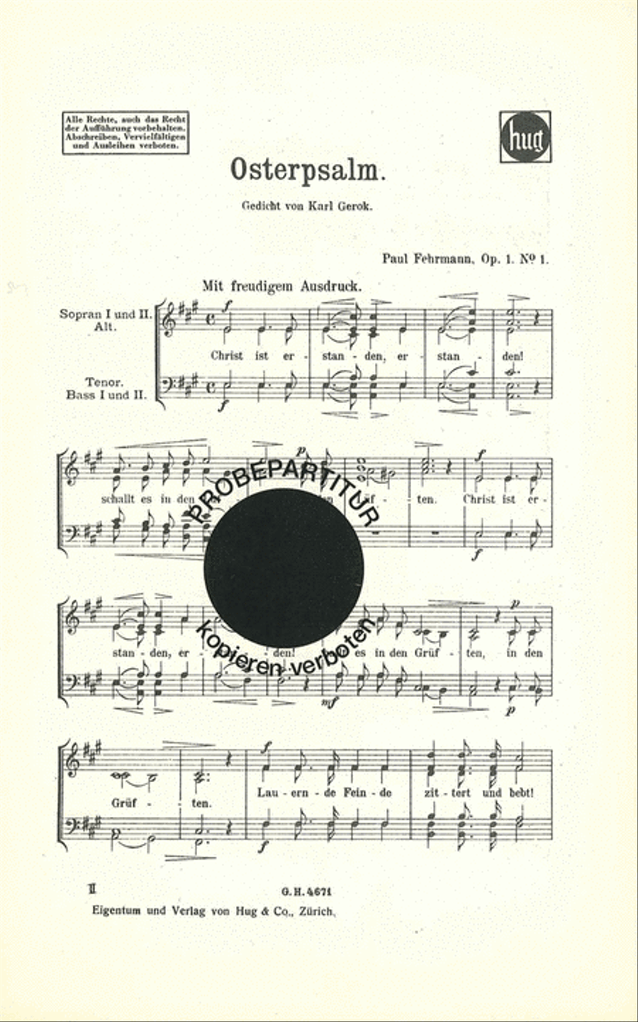 Osterpsalm SSATBB - Sheet Music