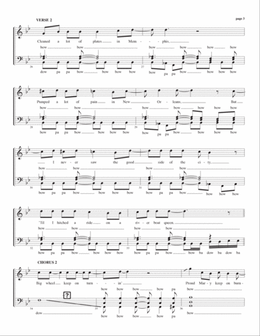 Proud Mary A Cappella scores gallery preview page 3