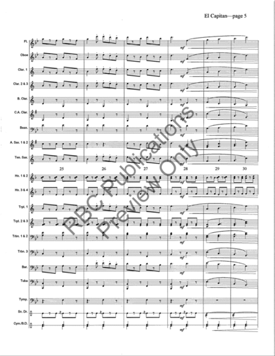 El Capitan Concert Band scores gallery preview page 8