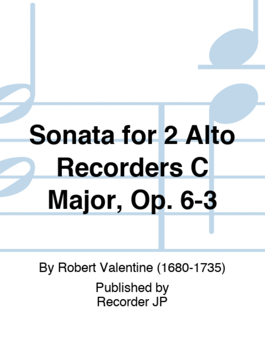 Sonata for 2 Alto Recorders C Major, Op. 6-3 Alto Recorder scores gallery preview page 1