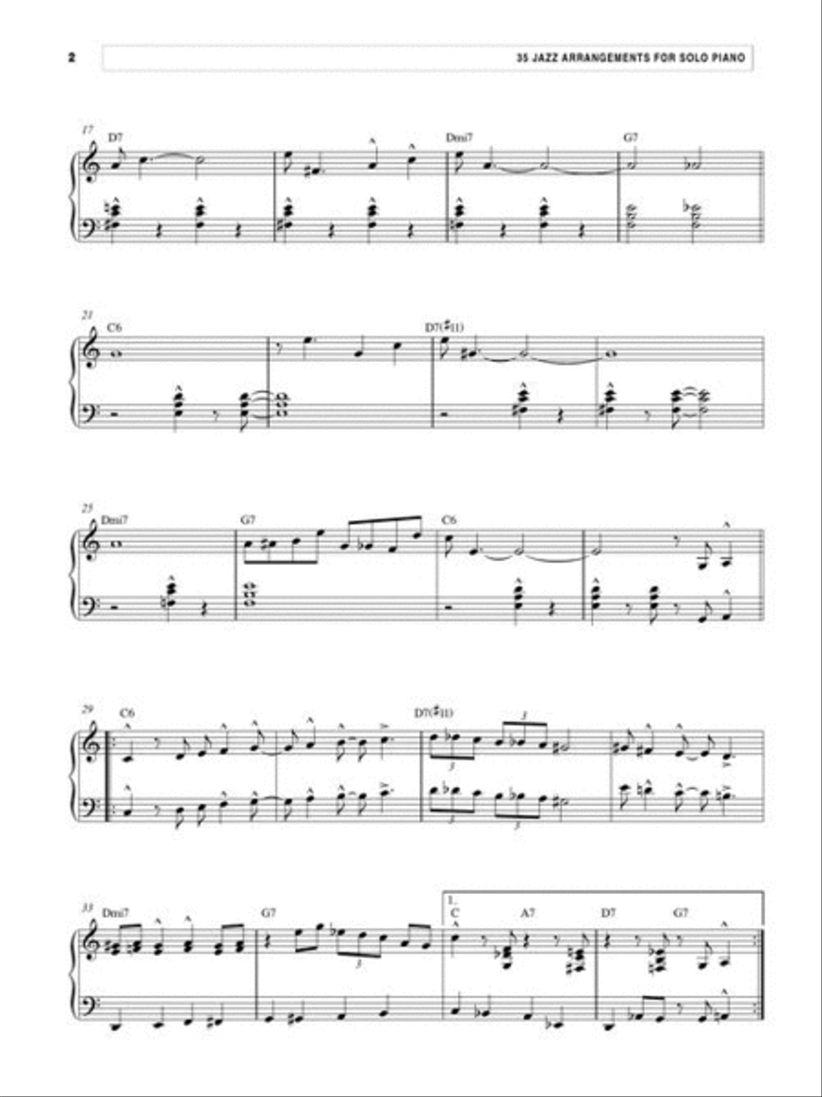 35 Jazz Arrangements for Solo Piano