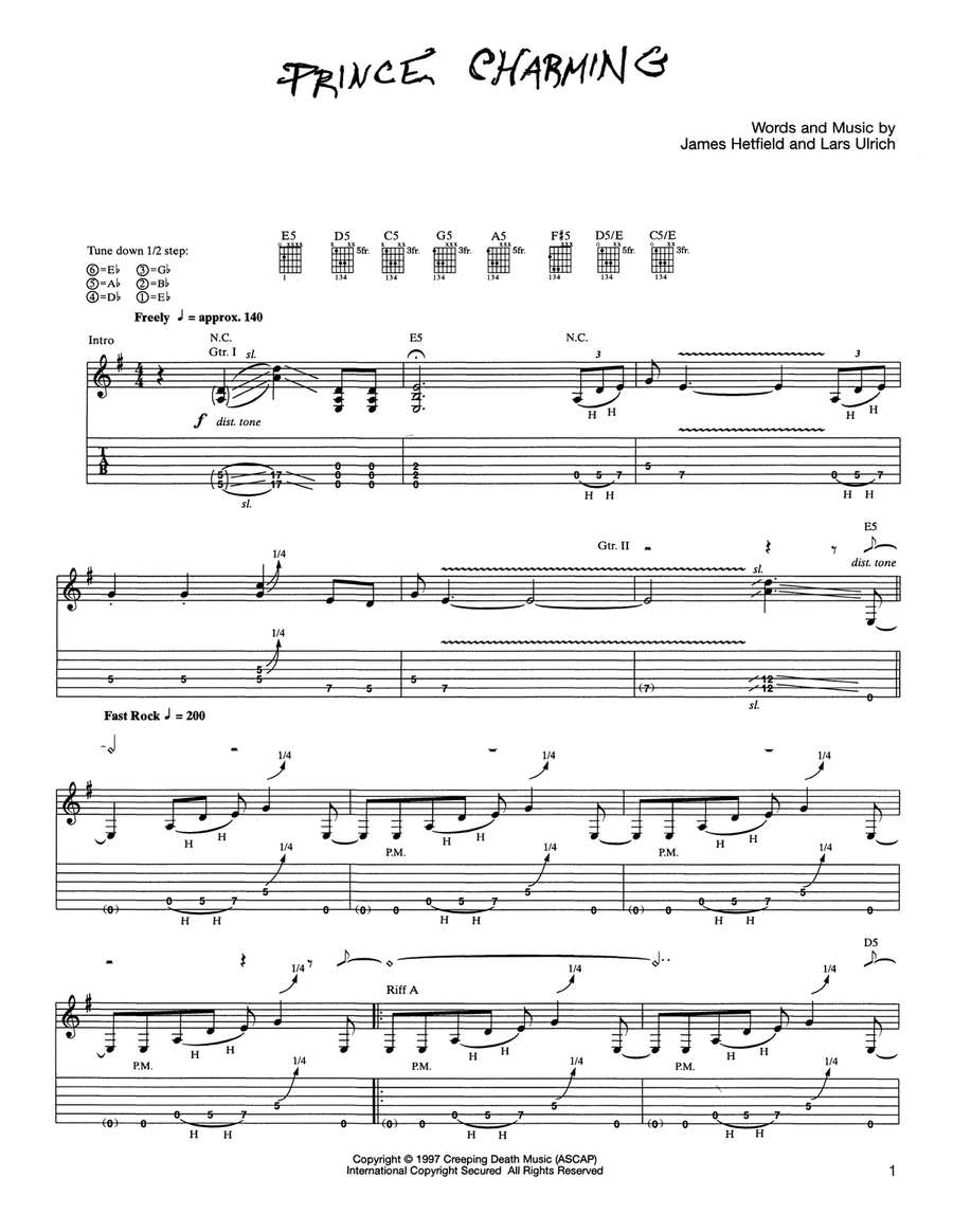 Prince Charming Acoustic Guitar scores gallery preview page 1