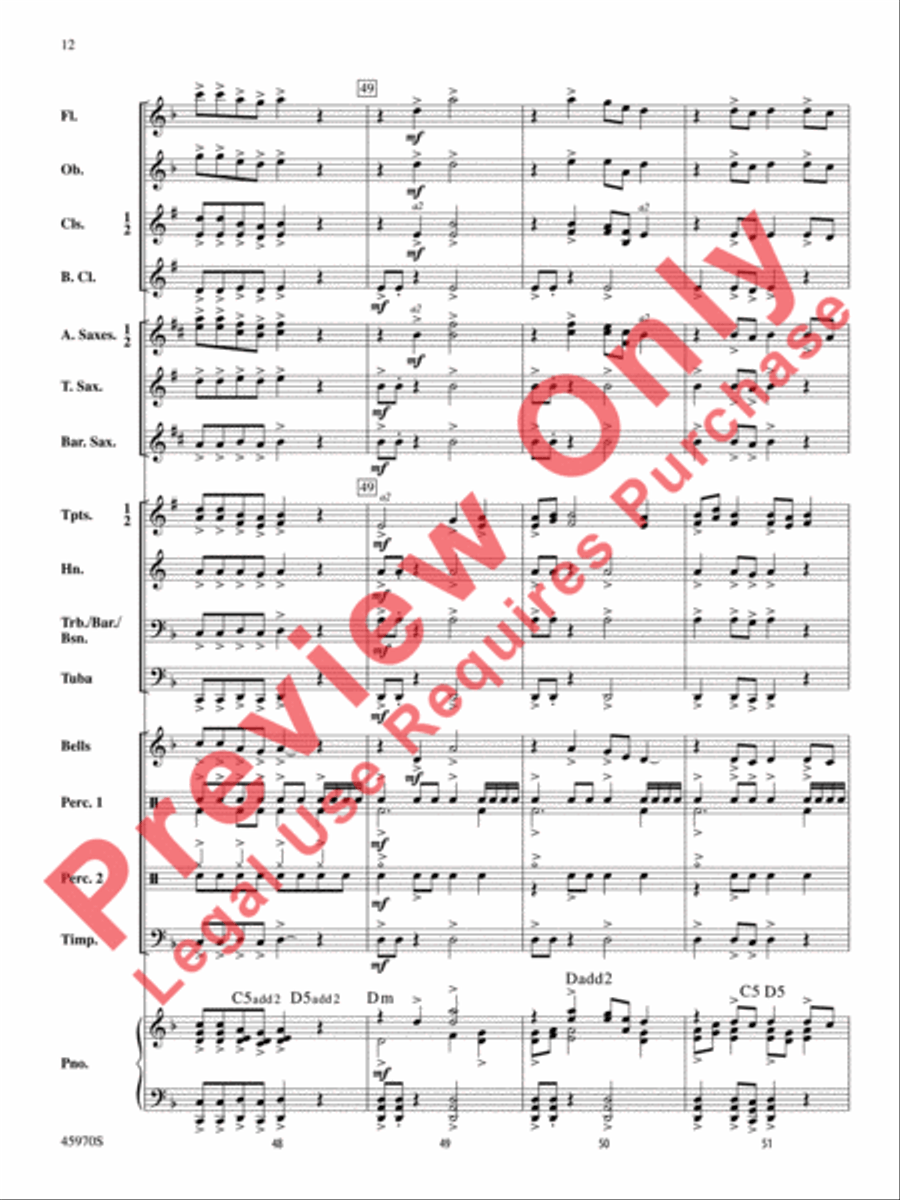 Shadow Warriors Concert Band scores gallery preview page 13