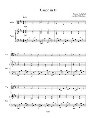 Canon in D (Viola Solo with Piano Accompaniment)