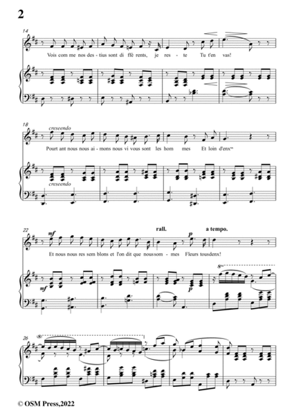 Fauré-Le papillon et la fleur,Op.1 No.2,from '2 Songs,Op.1',in D Major,for Voice and Piano