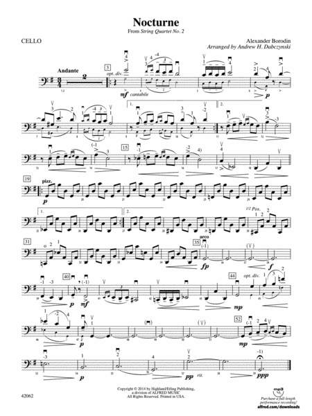 Nocturne (from String Quartet No. 2): Cello
