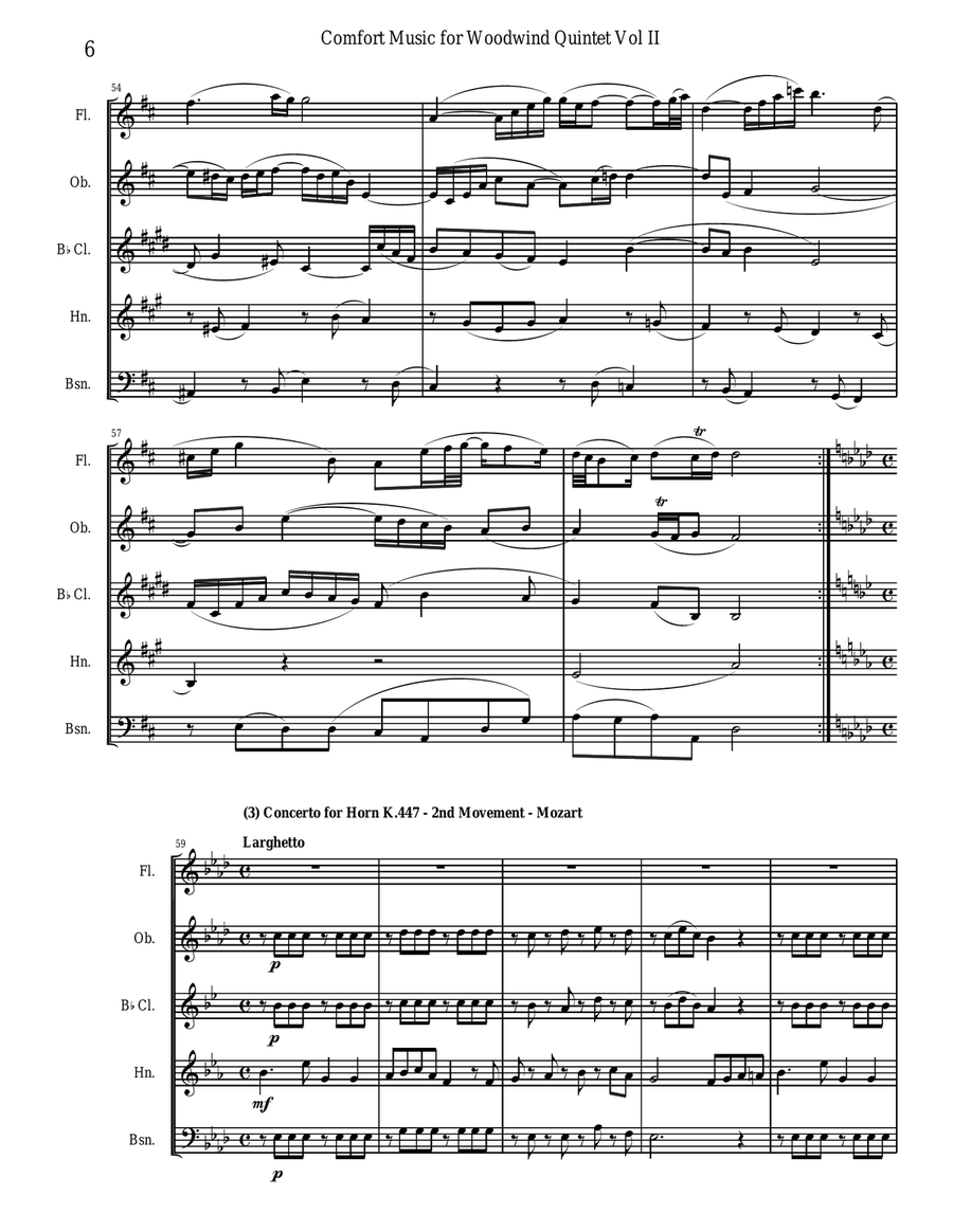 Comfort Music Vol. Two for woodwind quintet Woodwind Quintet scores gallery preview page 6