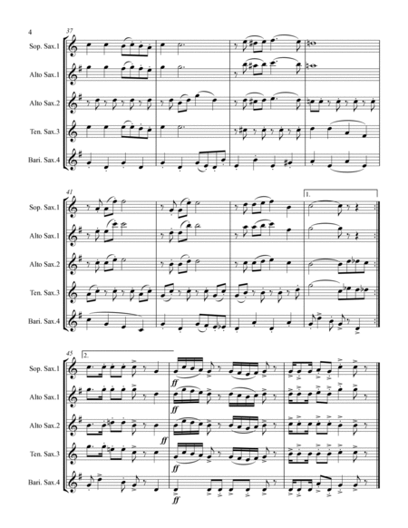 Herzen Haben Keine Fenster (for Saxophone Quartet SATB or AATB) image number null